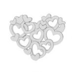 Heart shape pendant, silver 925